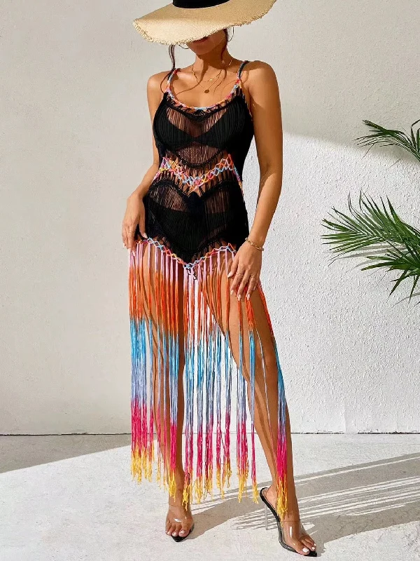 Stretch Design Dabel Tassel Summer Coverup