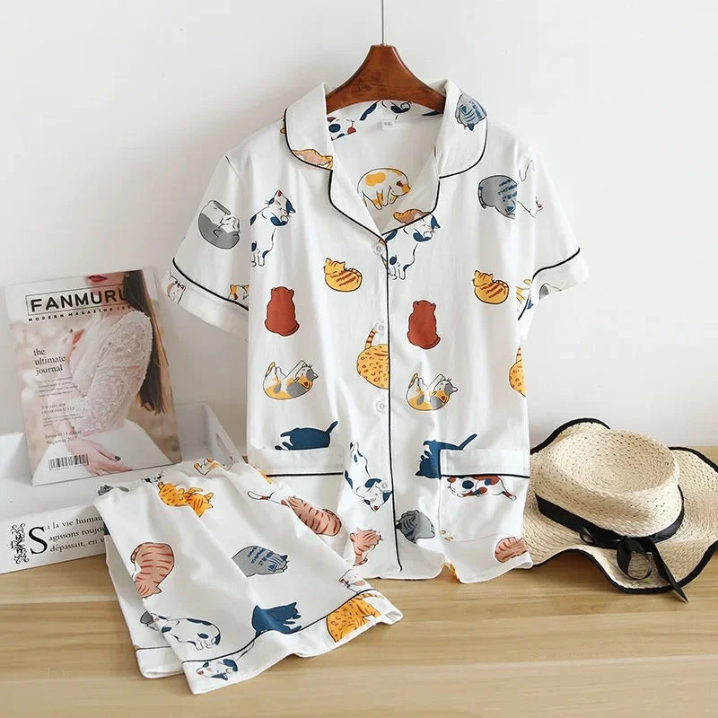 Fashionable Inner Wear Delsa Animal Cotton Nightsets - Shorts