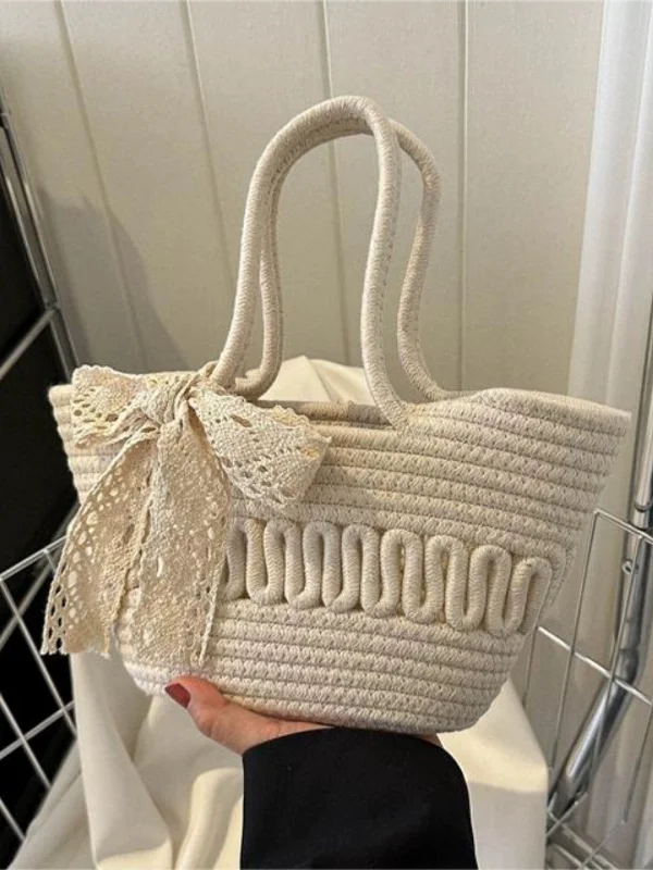 Lazy Home Delson Crochet Summer Bag with Bow