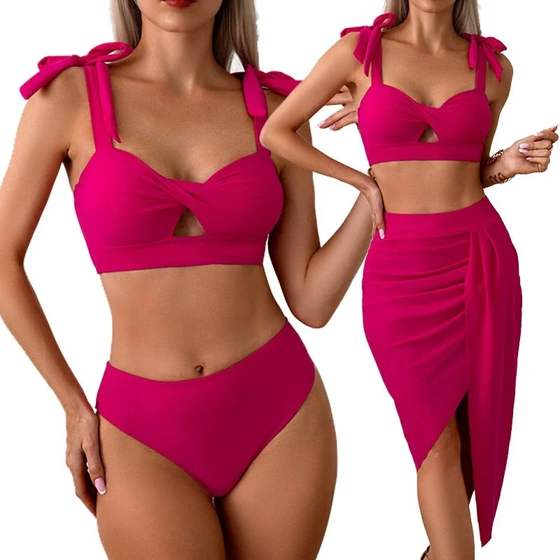 Cozy Fitting Demi Bikini with Sarong Skirt