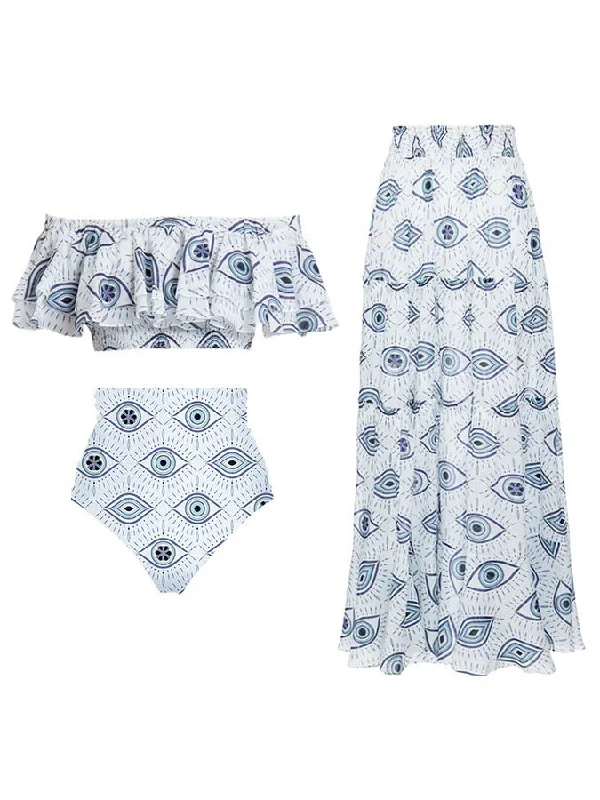 Urban Style Evil Eye Luxe Swimsuit with Skirt