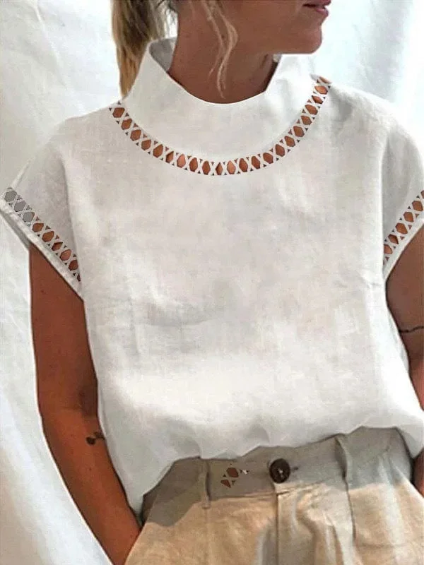 Cozy Fashion Jamie Summer Cotton Top in White