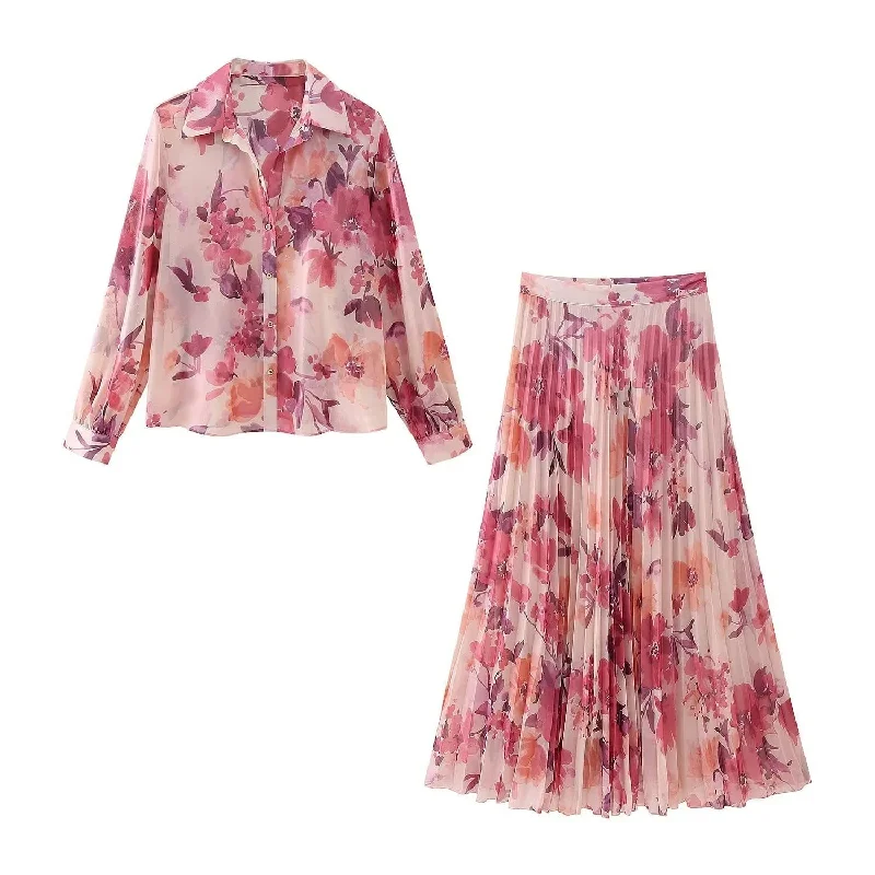 Warm Winter Series Kipsy Summer Floral Pleated Coord