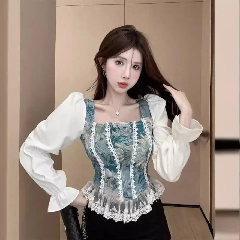 Breezy Style Pisco Jacquard Formal Blouse