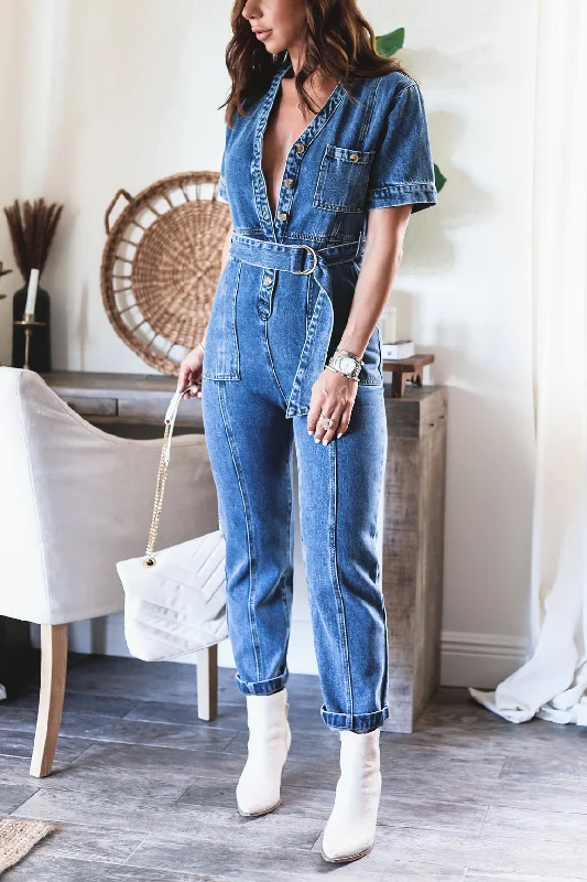 Knitted Design The Arrie Denim Jumpsuit