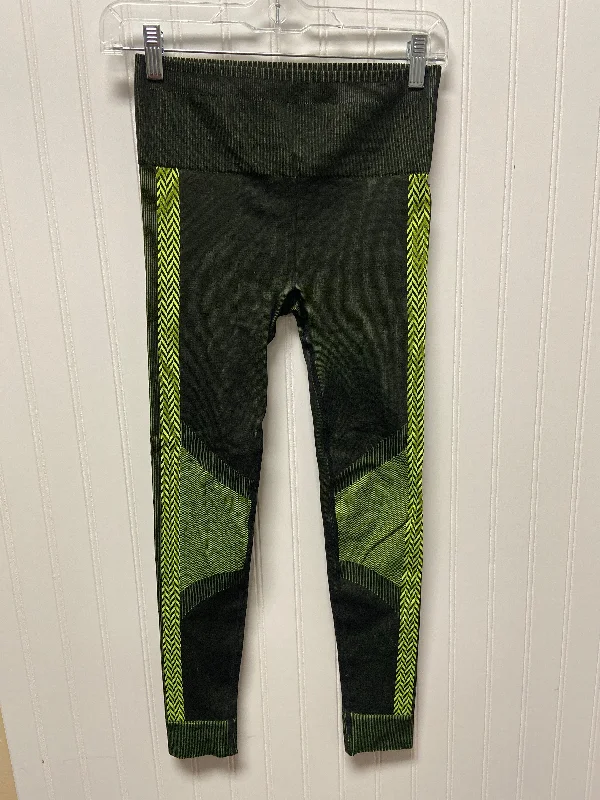 Design Must-have Black & Green Athletic Leggings Fabletics, Size S