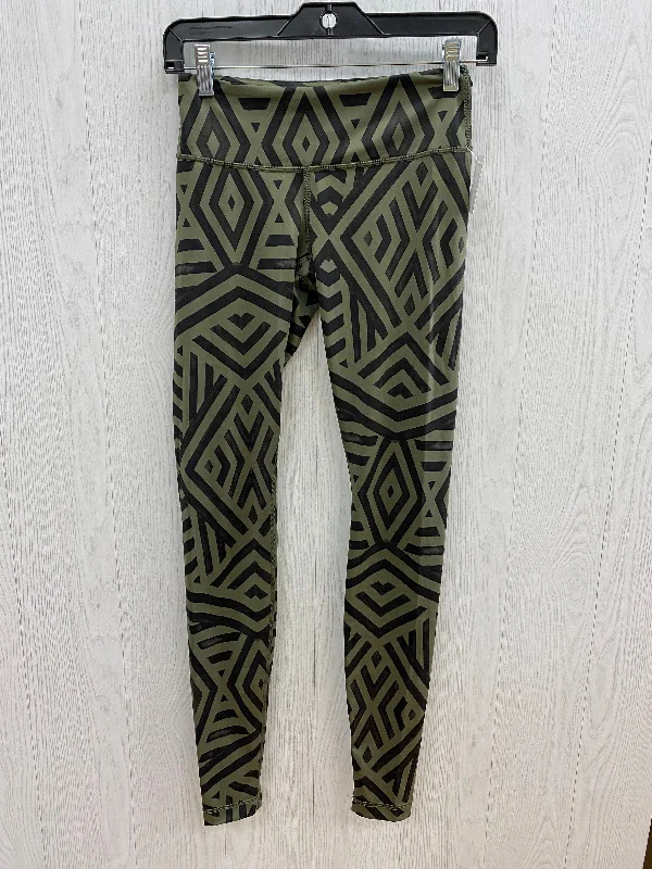 Elegant Style Black & Green Athletic Leggings Lululemon, Size S