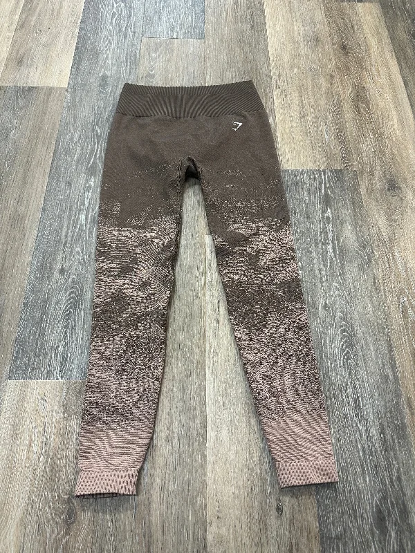 Soft Touch Brown Athletic Leggings Gym Shark, Size S