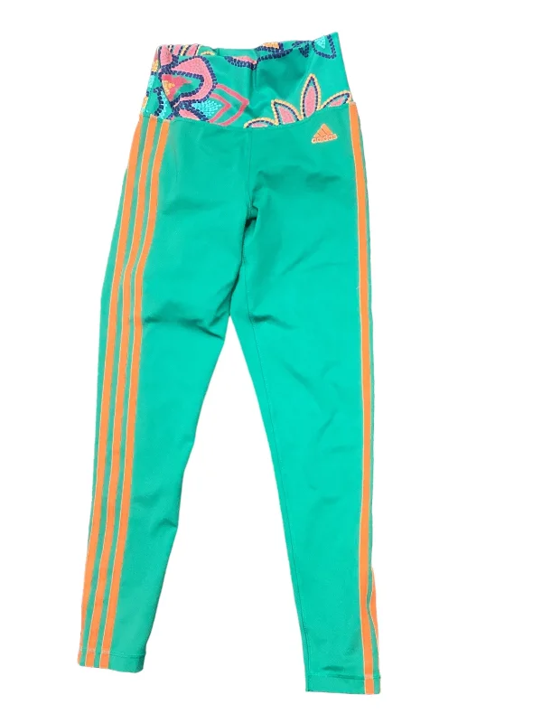 Fashion Style Green Athletic Leggings Adidas, Size S