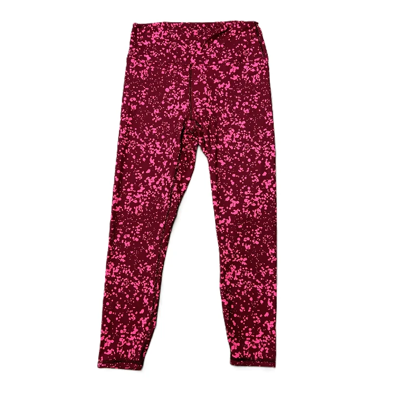 Cozy Fashions Pink & Red Athletic Leggings By Fabletics, Size: S