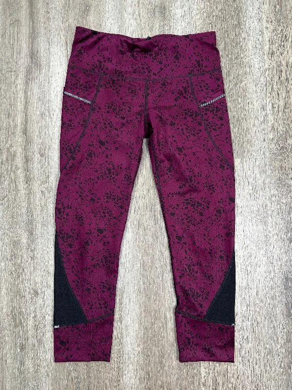 Short Design Purple Athletic Leggings Athleta, Size S