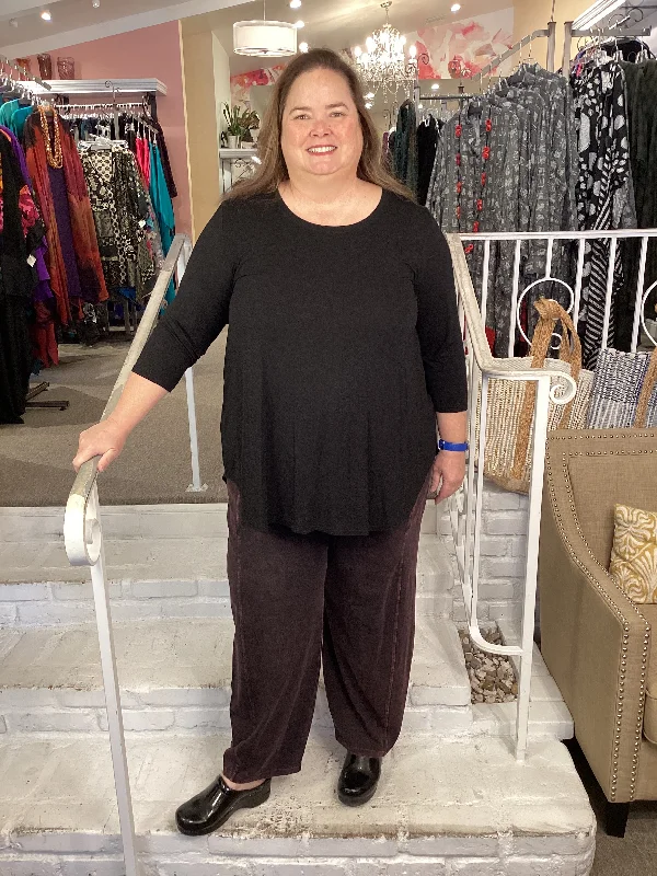 Floral Prints 2 PKT LANTERN PANT - WINE