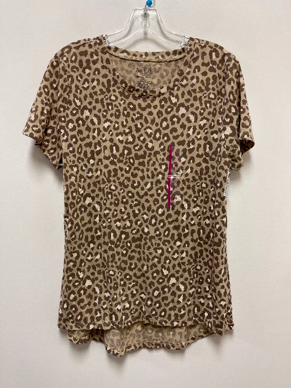 Fashion And Simplicity Animal Print Top Short Sleeve Zoe And Liv, Size 2x