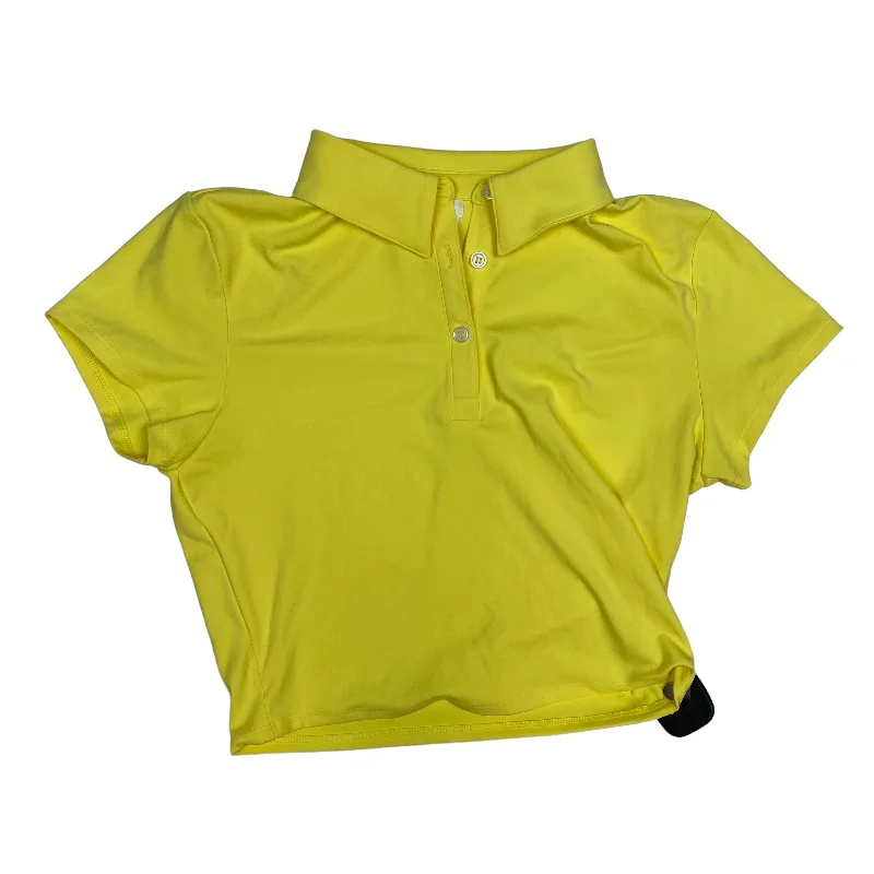 Elegant Temperament Athletic Top Short Sleeve By 90 Degrees By Reflex In Yellow, Size: M