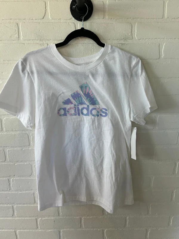 Chic Comfort Athletic Top Short Sleeve By Adidas In White, Size: M