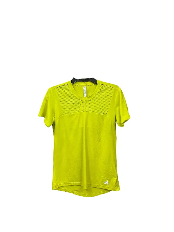 Autumn Selection Athletic Top Short Sleeve By Adidas In Yellow, Size: S