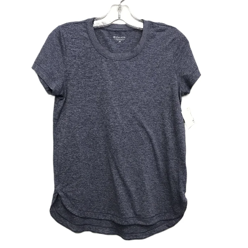 Stunning Fashion Athletic Top Short Sleeve By Athleta In Blue, Size: Xs