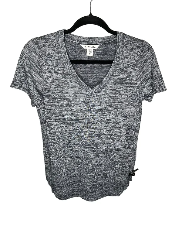 Casual Chic Athletic Top Short Sleeve By Athleta In Grey, Size: Xs