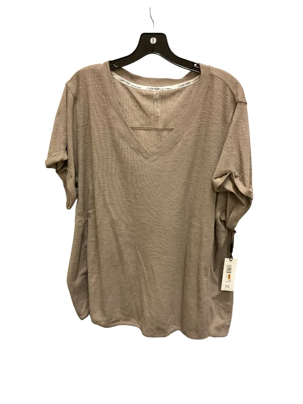 Personalized Series Athletic Top Short Sleeve By Calvin Klein Performance In Khaki, Size: 26