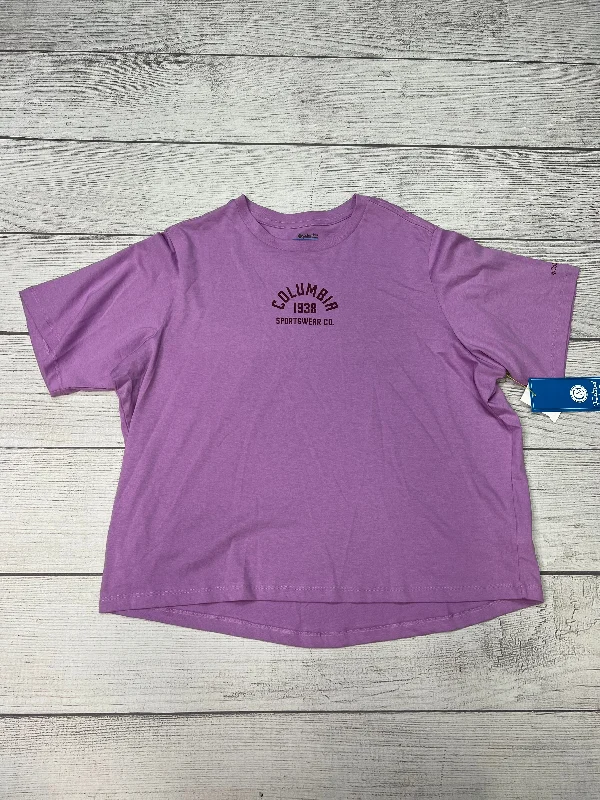 Elegant Style Athletic Top Short Sleeve By Columbia In Purple, Size: L