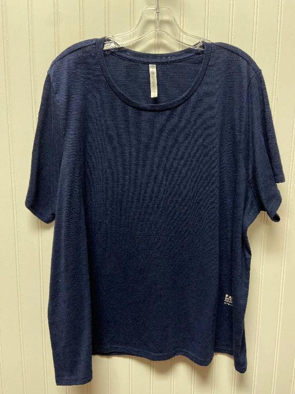 Relaxed Fashion Athletic Top Short Sleeve By Fabletics In Navy, Size: 8.5