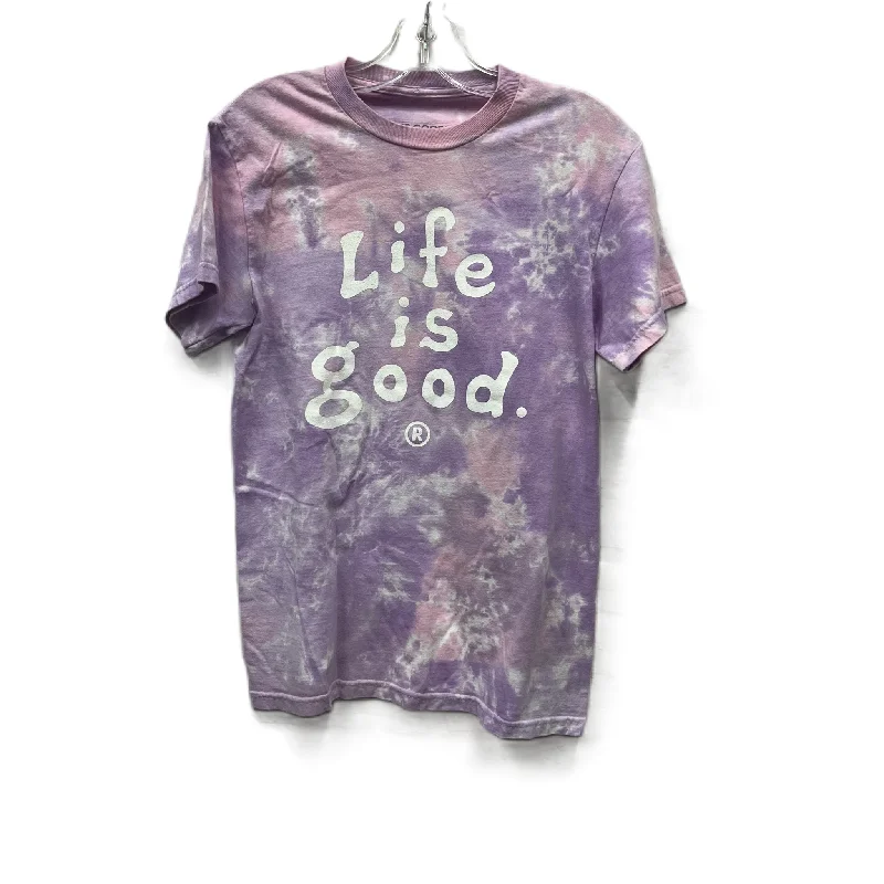 Refreshing Design Athletic Top Short Sleeve By Life Is Good In Purple, Size: S
