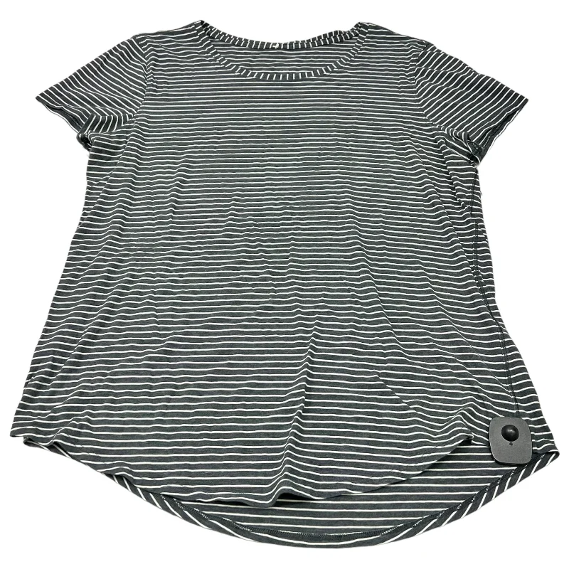 Stylish Casuals Athletic Top Short Sleeve By Lululemon In Grey, Size: M