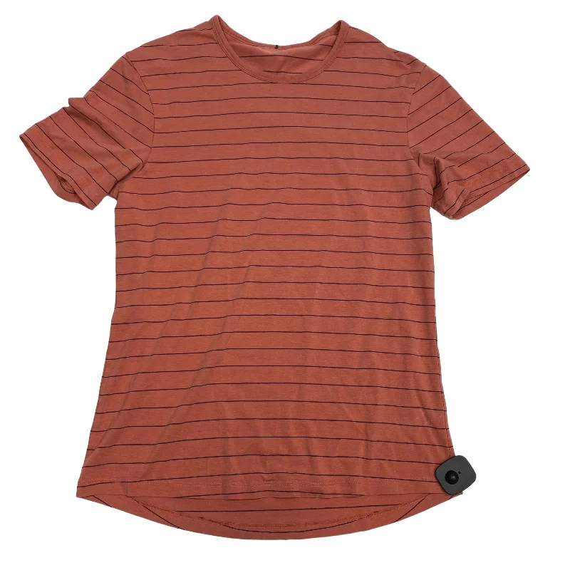 Lazy Style Athletic Top Short Sleeve By Lululemon In Orange, Size: L