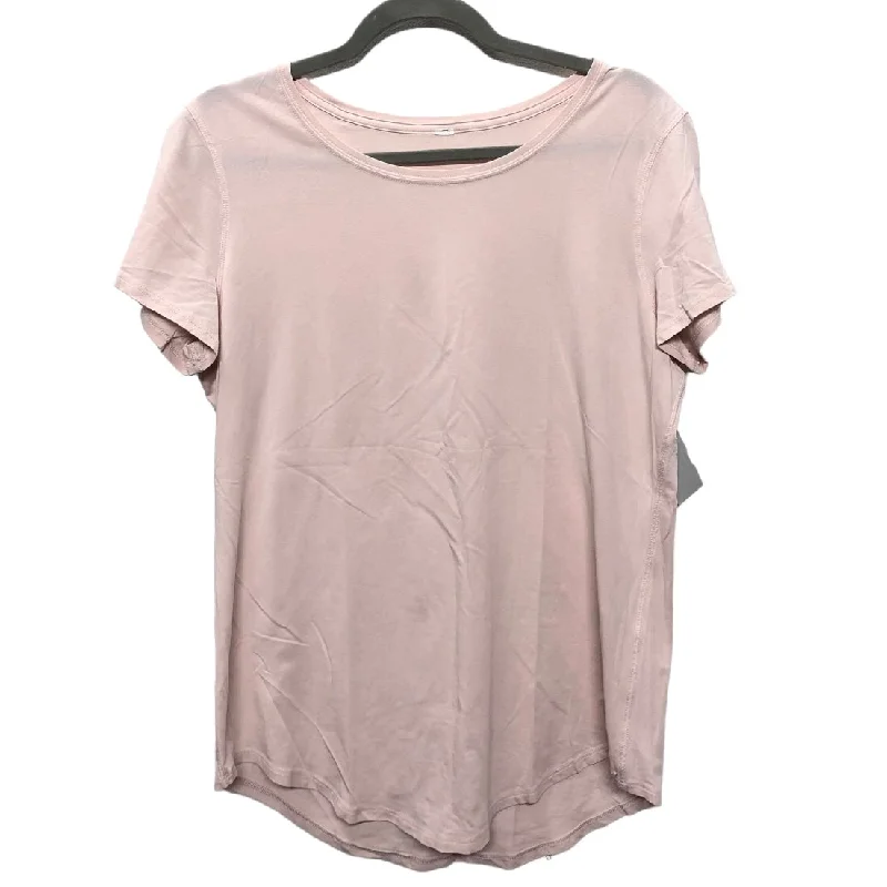 Light Dressing Athletic Top Short Sleeve By Lululemon In Pink, Size: M