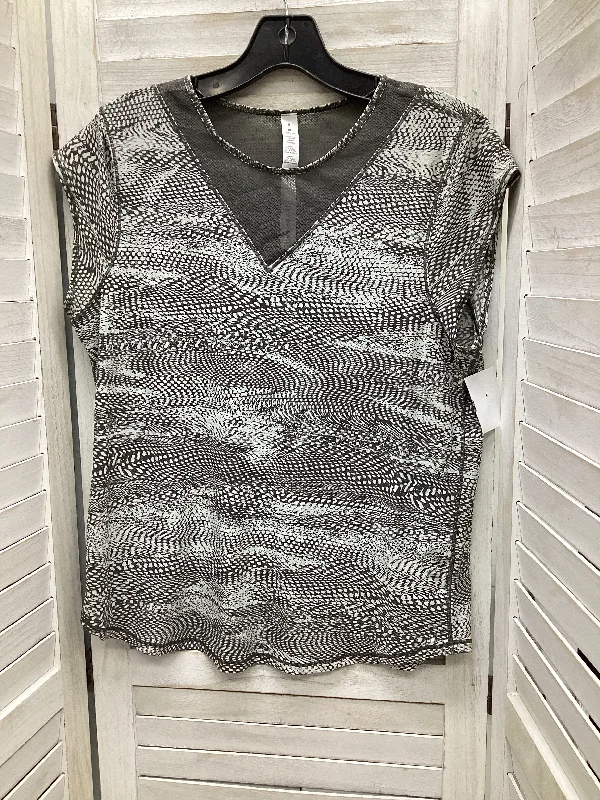 Cozy Pants Athletic Top Short Sleeve By Lululemon In Snakeskin Print, Size: 6