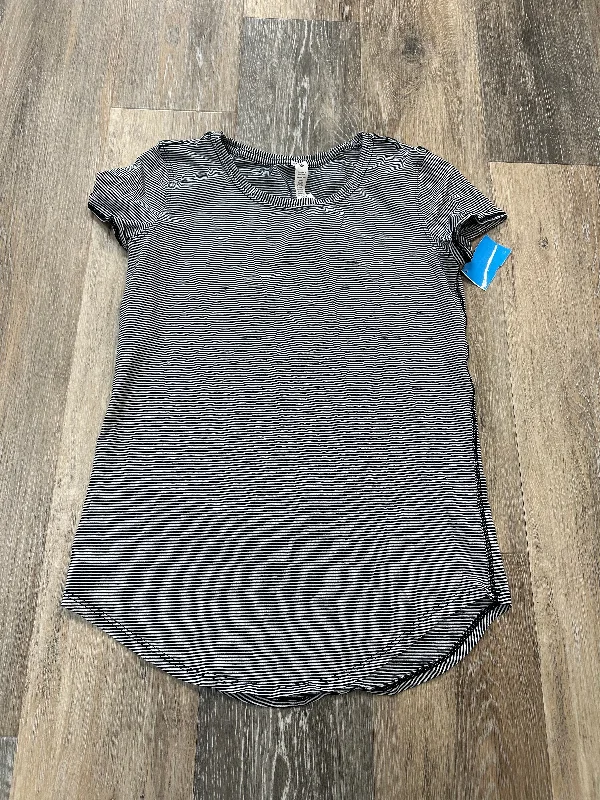Classic Series Athletic Top Short Sleeve By Lululemon In Striped Pattern, Size: 0