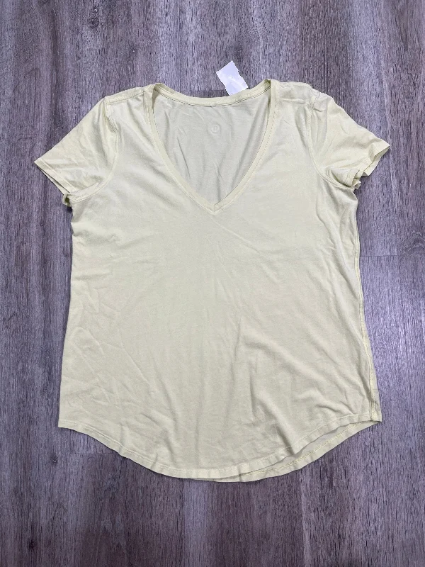 High-end Sense Athletic Top Short Sleeve By Lululemon In Yellow, Size: L