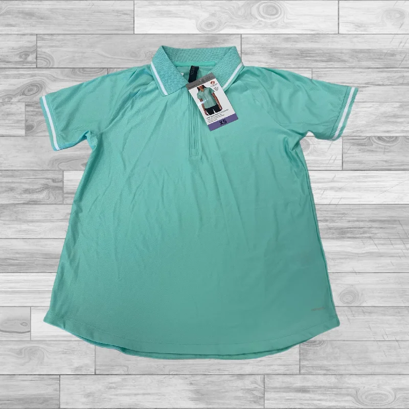 Denim Design Athletic Top Short Sleeve By Mondetta In Green, Size: Xs