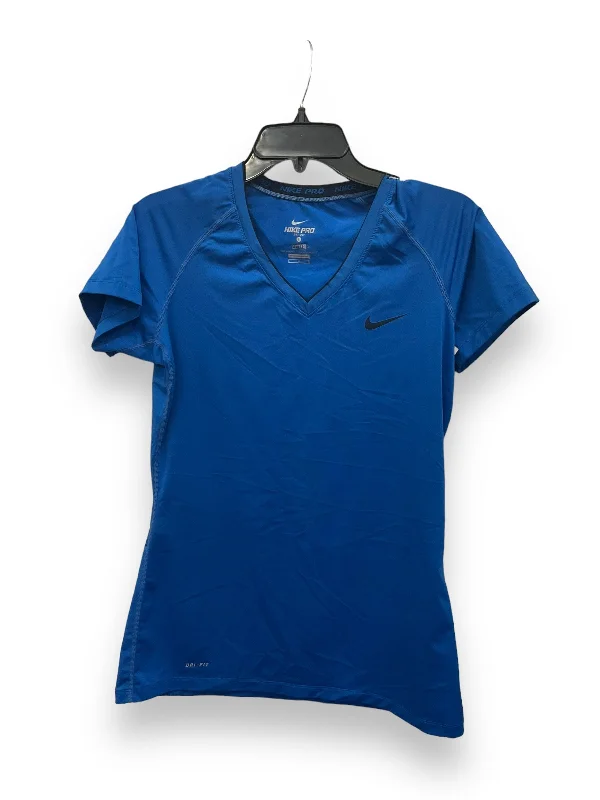 Classic Style Athletic Top Short Sleeve By Nike Apparel In Blue, Size: L