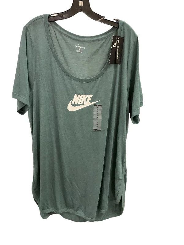 Fresh And Fashionable Athletic Top Short Sleeve By Nike Apparel In Green, Size: 18