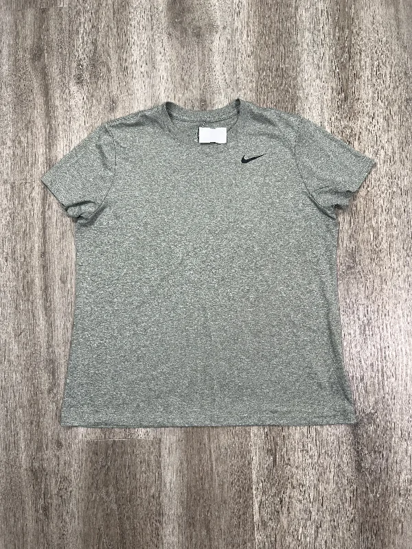 Comfortable Design Athletic Top Short Sleeve By Nike Apparel In Grey, Size: Xl