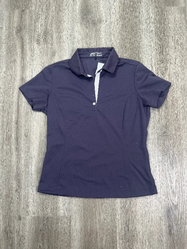 Casual Style Athletic Top Short Sleeve By Nike Apparel In Purple, Size: M