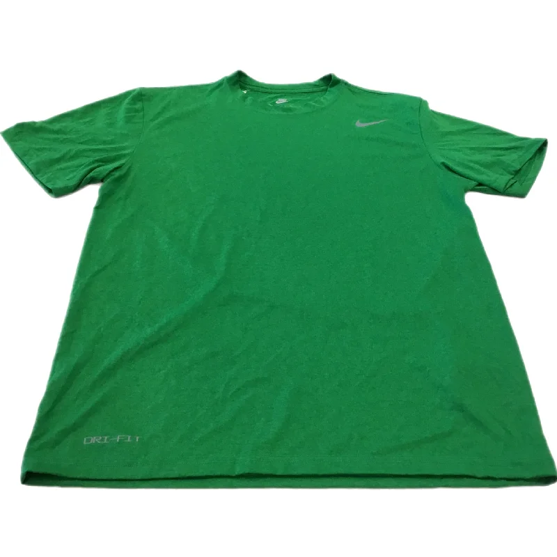 Soft Tops Athletic Top Short Sleeve By Nike In Green, Size: M