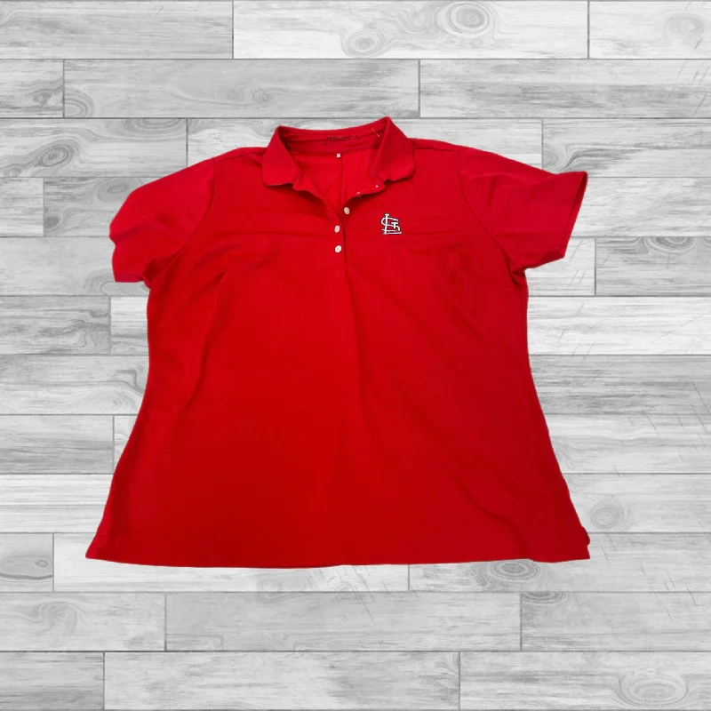 Comfortable down Athletic Top Short Sleeve By Nike In Red, Size: Xxl