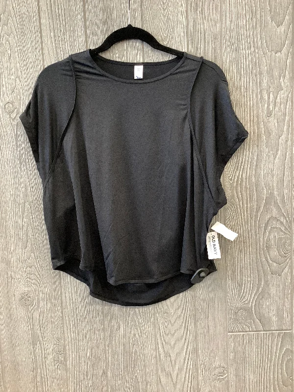 Cozy Footwear Athletic Top Short Sleeve By Old Navy In Black, Size: Xxl