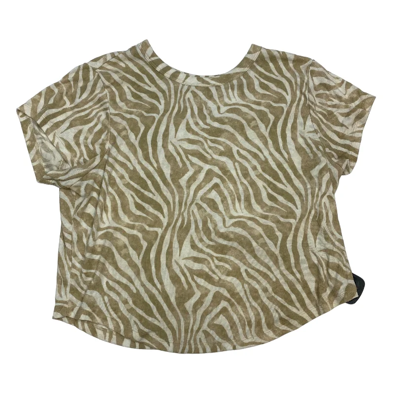 Warm Comfort Athletic Top Short Sleeve By Old Navy In Tan, Size: Xl