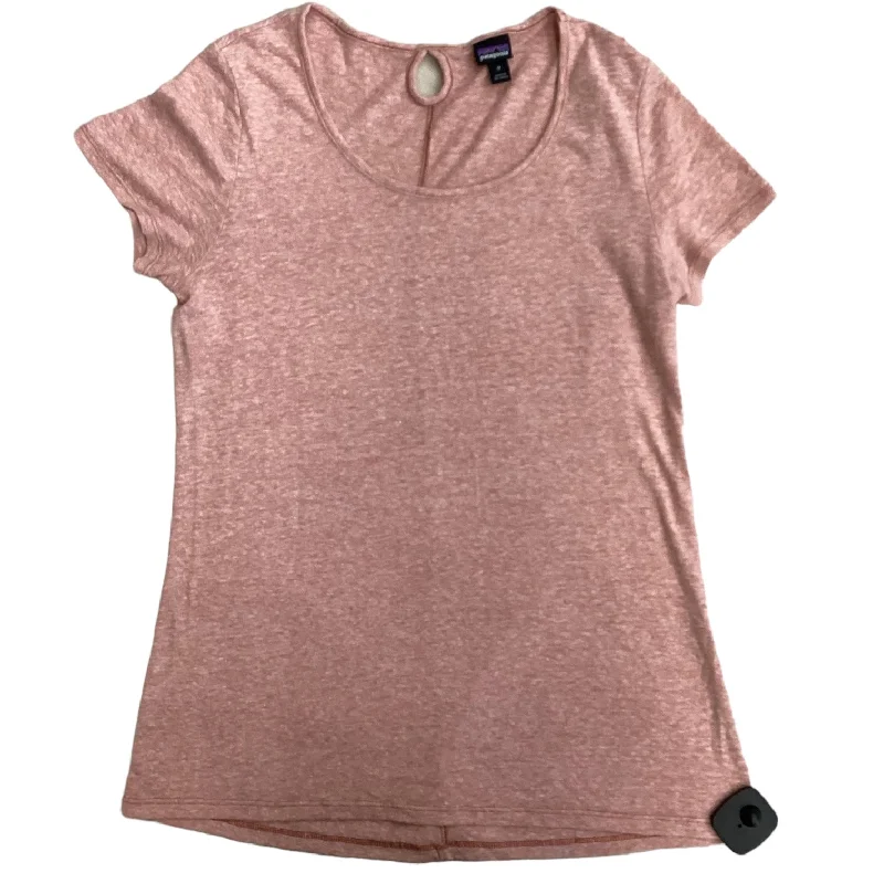Refreshing Design Athletic Top Short Sleeve By Patagonia In Pink, Size: M
