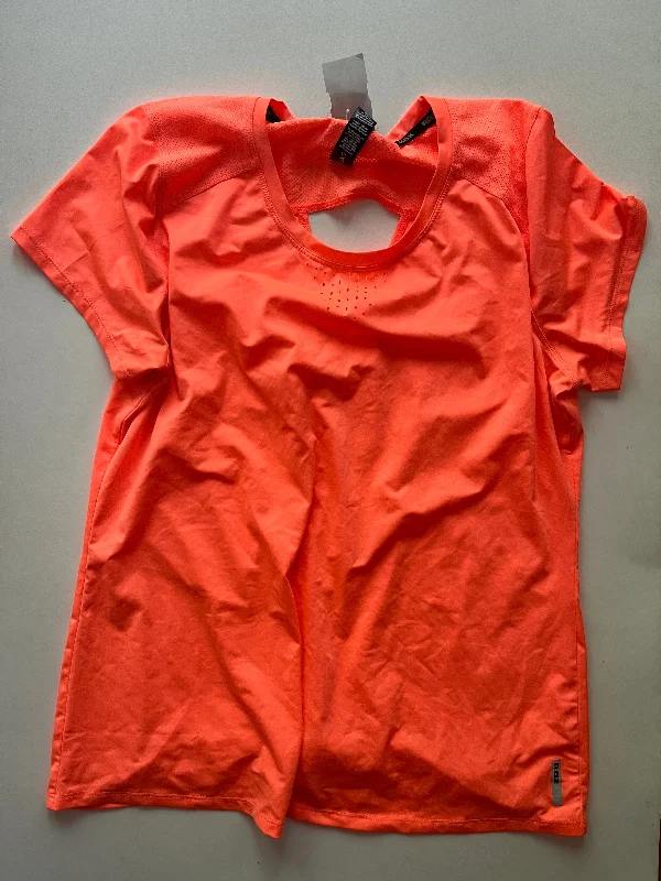 Trendy Comfort Wear Athletic Top Short Sleeve By Rbx In Orange, Size: L