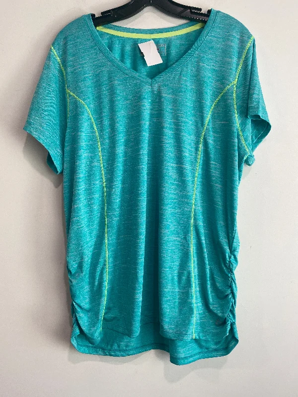 Relaxed Dresses Athletic Top Short Sleeve By Rbx In Teal, Size: 1x