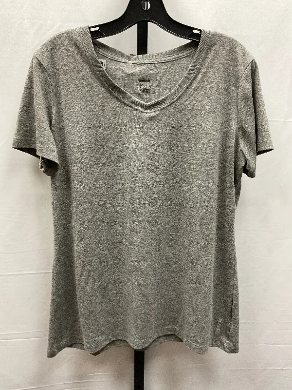 Relaxed Tops Athletic Top Short Sleeve By Reebok In Grey, Size: Xl