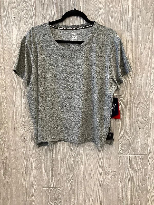 Easy Comfort Style Athletic Top Short Sleeve By Reebok In Grey, Size: Xl