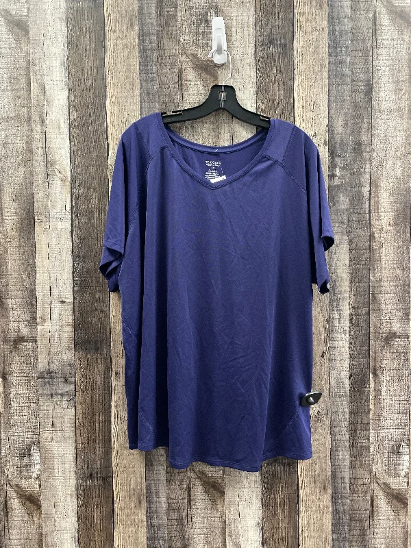 Cozy Street Style Athletic Top Short Sleeve By Tek Gear In Purple, Size: 3x