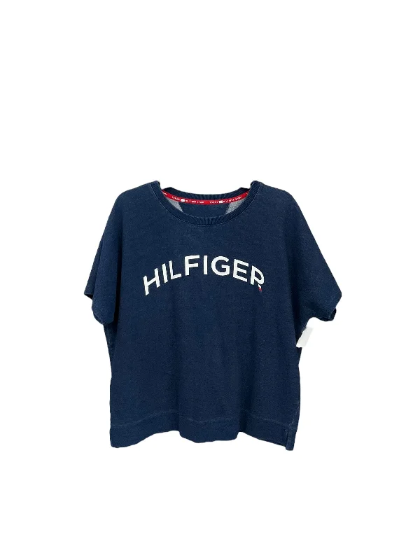 Exclusive Customization Athletic Top Short Sleeve By Tommy Hilfiger In Navy, Size: Xl