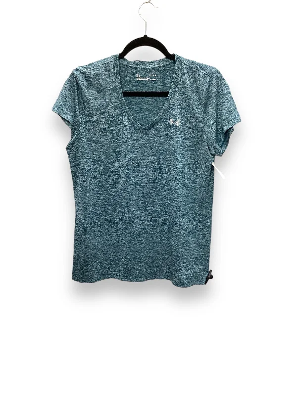 Basic Comfort Athletic Top Short Sleeve By Under Armour In Blue, Size: L