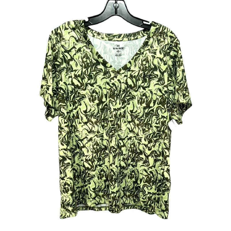 Comfortable Jackets Athletic Top Short Sleeve By Under Armour In Green, Size: 1x